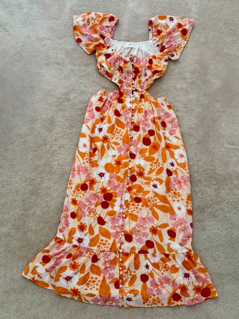SABO SKIRT - Floral cut out Maxi Dress, Fully Lined, Size Small - Picture 4 of 8